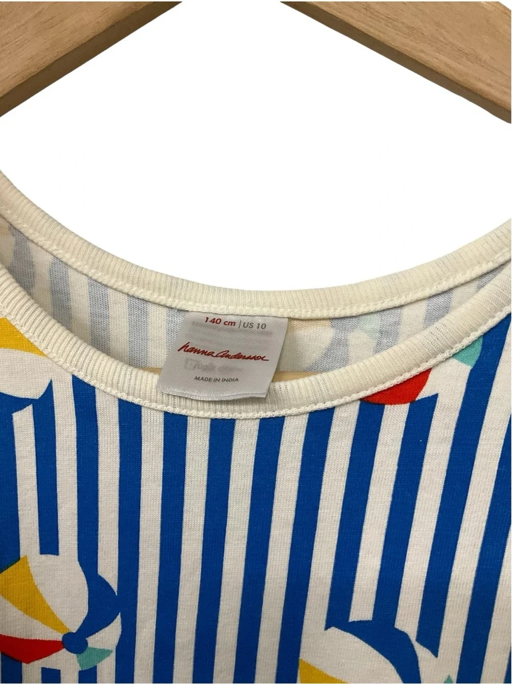 Hanna Andersson Beach Ball Stripe Sleeveless Dress Girls 140 Cm US 10